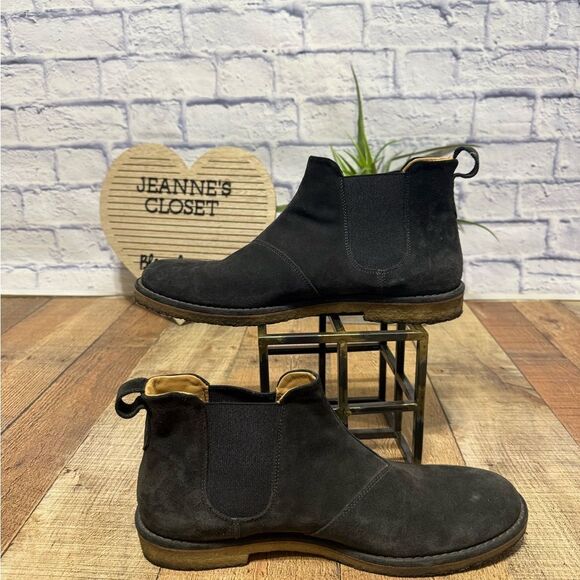 Vince - Bonham Suede Water Repellent Chelsea Boots - Graphite - Picture 2 of 11